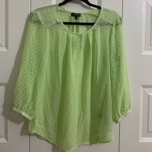 Loft sheer green top
